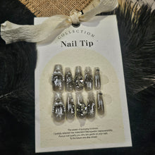 Load image into Gallery viewer, Sparkling Snowflakes Handmade art Press-On Nail Set: Dazzle With Every Gesture
